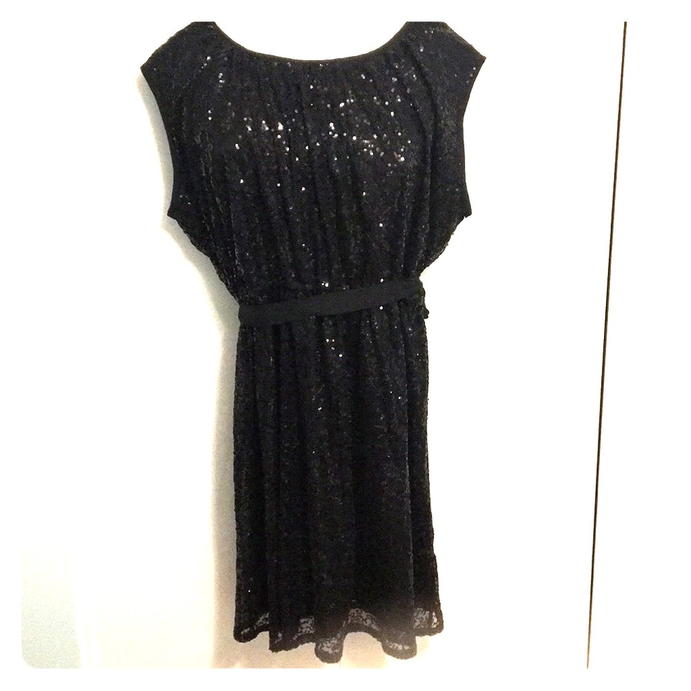 Never worn black sequin dress